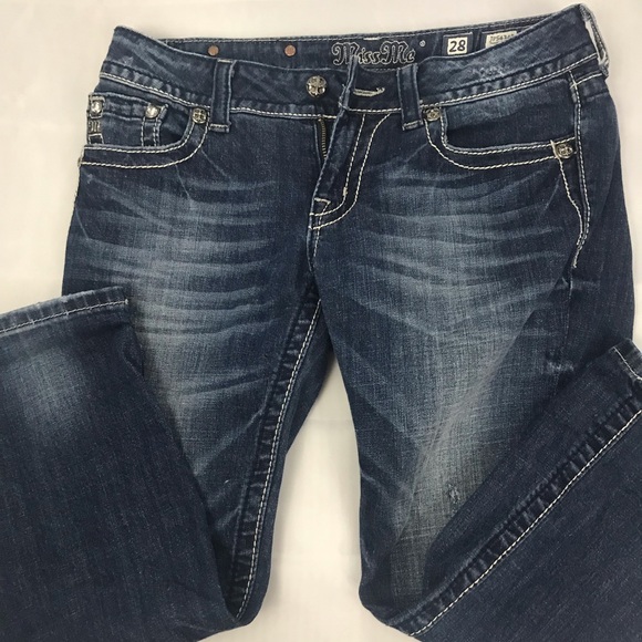 Miss Me Pants - Miss Me Distressed Bling Capri Size 28